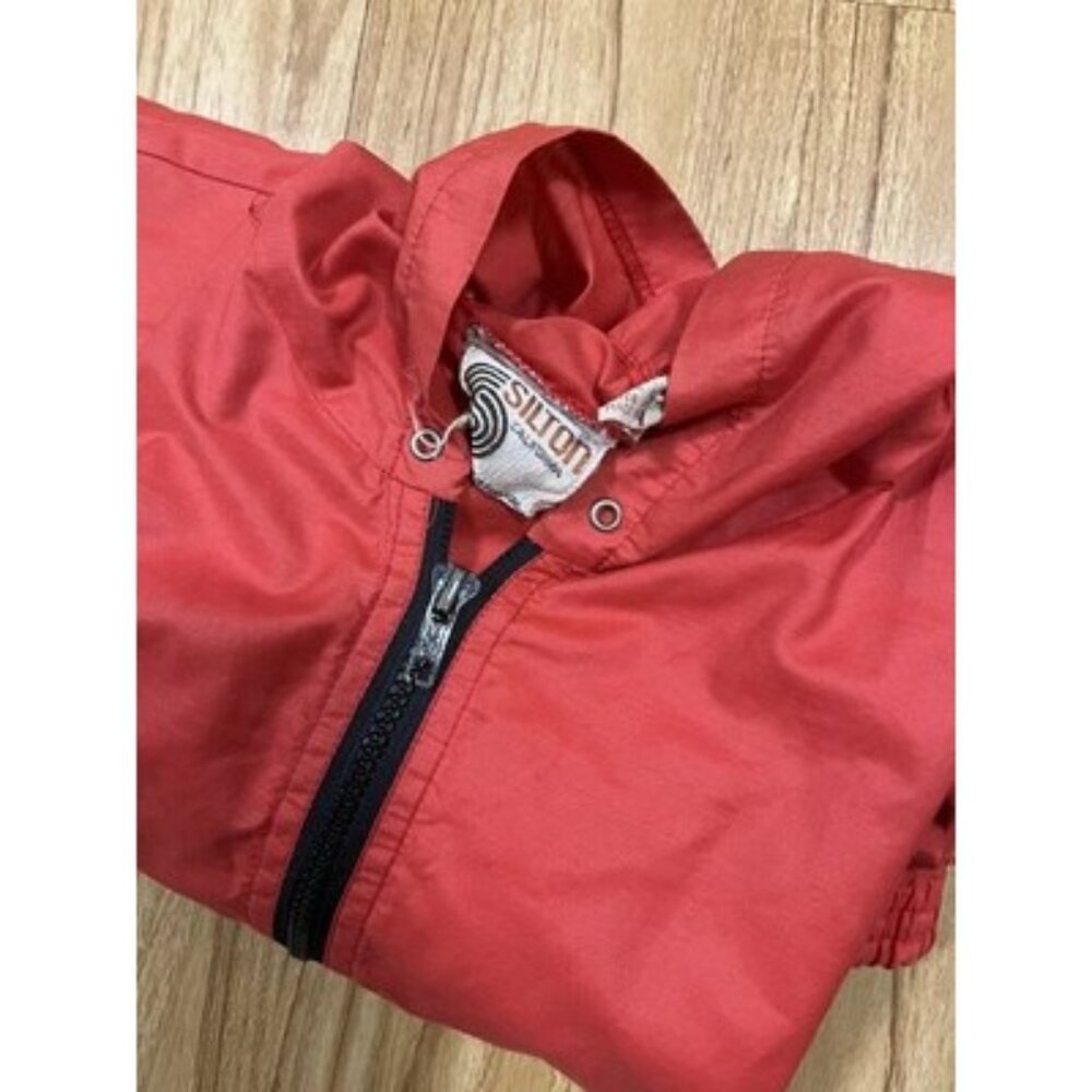 Vintage 80s Silton California Windbreaker Jacket Red Retro Streetwear M